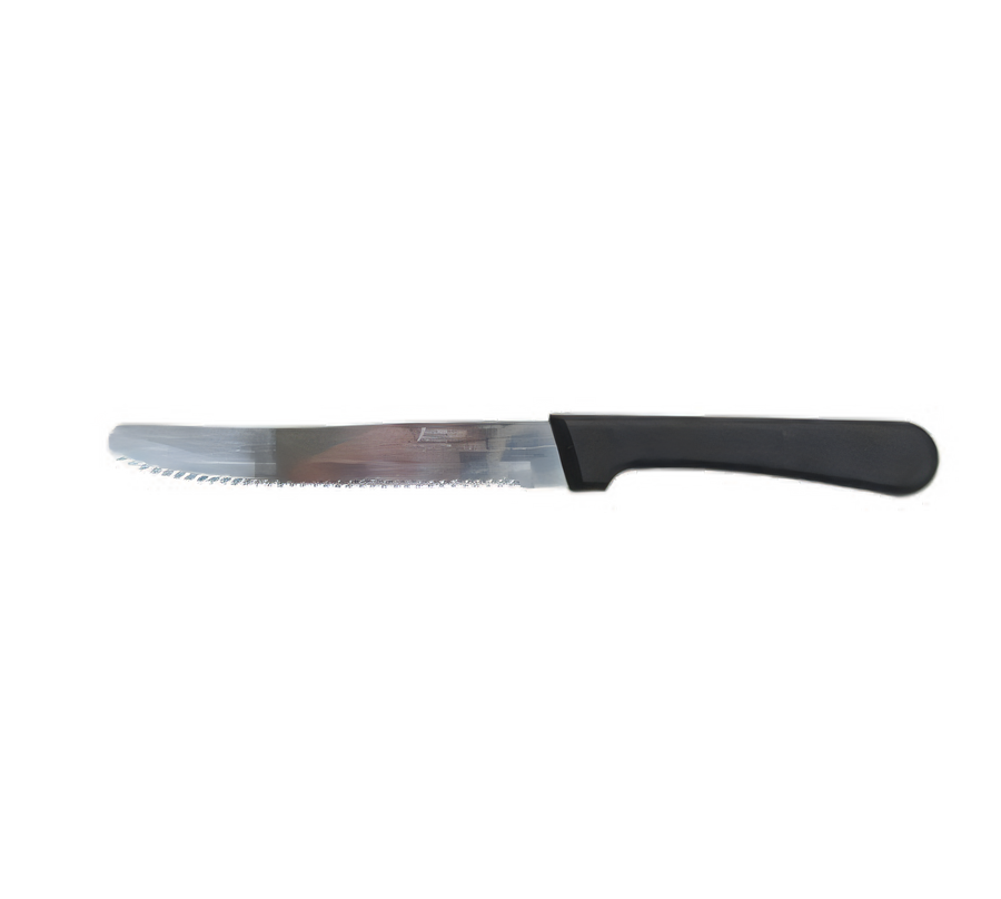 Product image #1 for Deluxe Black Steer Stamped Steak Knife with Serrated Stainless Steel Blade