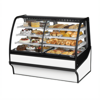 True Specialty Display Dual Zone Dry/Refrigerated Full Service Display Merchandiser with Curved Glass Front and Glass Sides, 59-1/4 Inch, Self-Contained Refrigeration