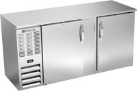 Beverage-Air Two-Section Shallow Depth Food-Rated Back Bar Refrigerator with Solid Doors