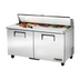 Thumbnail image #1 for True 60-Inch Two-Section Refrigerated Sandwich/Salad Prep Table with Solid Doors and 16-Pan Top
