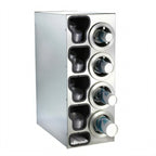 Thumbnail image #1 for Dispense-Rite CTC-C-4RSS Adjustable Stainless Steel Cup Dispensing Cabinet, 8–44 oz., 4 Dispensers, Lid Chutes & Straw Organizer