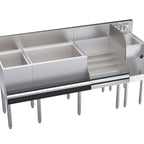 Thumbnail image #1 for Krowne Royal Series KR24-W66E-10 66-Inch Stainless Steel Underbar Ice Bin/Cocktail Station with Blender Sink, Liquor Display & 10-Circuit Cold Plate