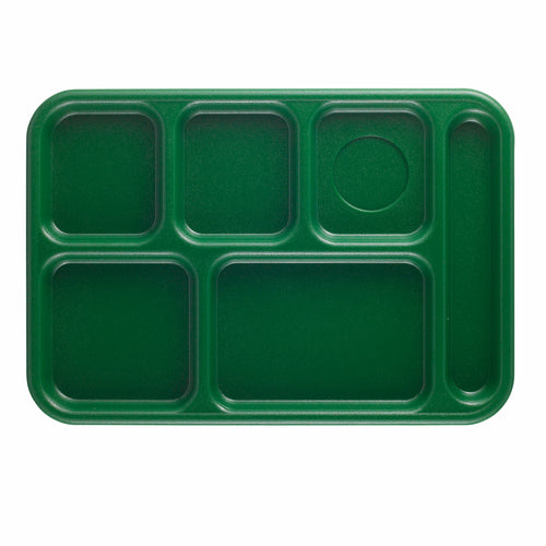 Product image #2 for Cambro Camwear 6-Compartment Full-Portion Rectangular School Tray, 10 x 14-1/2 Inches, Sherwood Green