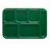 Thumbnail image #2 for Cambro Camwear 6-Compartment Full-Portion Rectangular School Tray, 10 x 14-1/2 Inches, Sherwood Green
