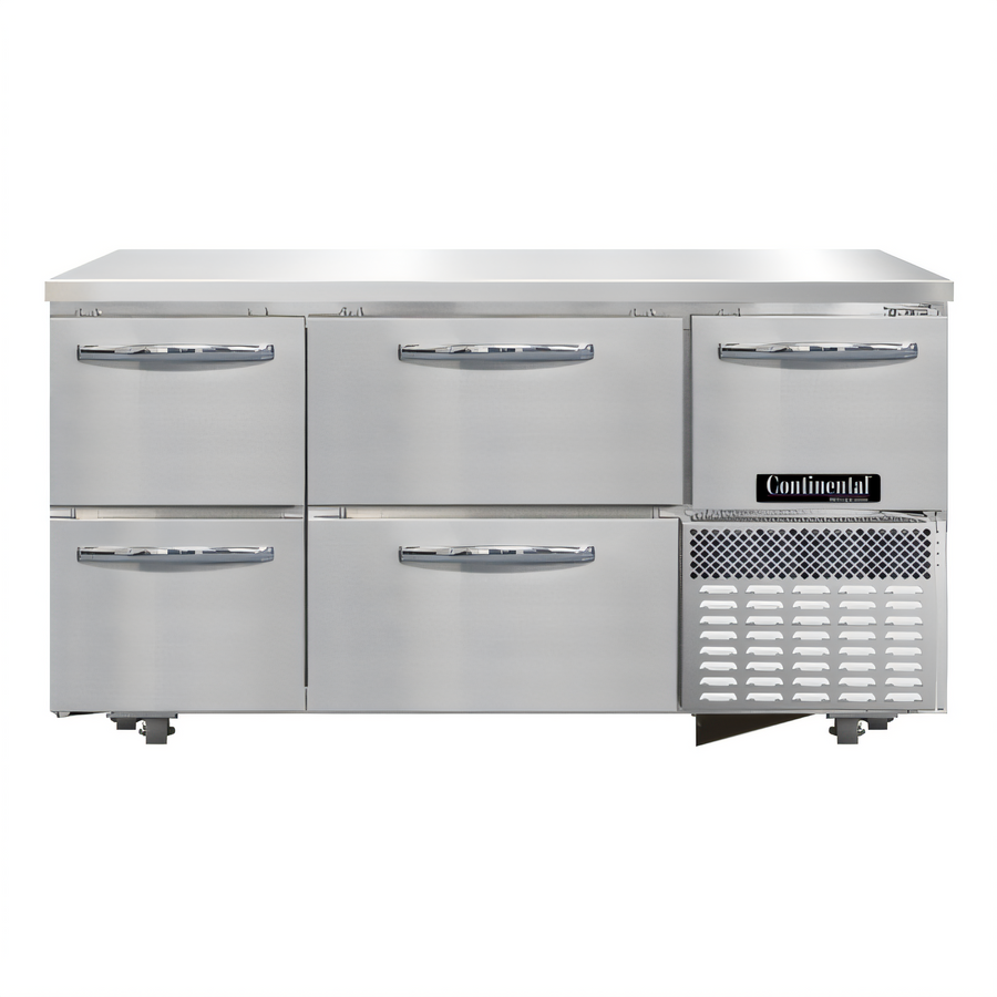 Product image #1 for Continental Refrigerator FA60SN-U-D 60" Undercounter Shallow Depth Freezer Base with Drawers
