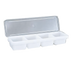Thumbnail image #1 for Admiral Craft 4-Compartment Polypropylene Bar Caddy with Hinged See-Through Cover, Frost White, 18 x 5 x 3 Inches