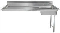 60-Inch Right-Hand Undercounter Soiled Dish Table with 20