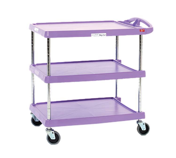 Product image #1 for Metro myCart Series 3-Shelf Purple Polymer Utility Cart, 400 lb Capacity