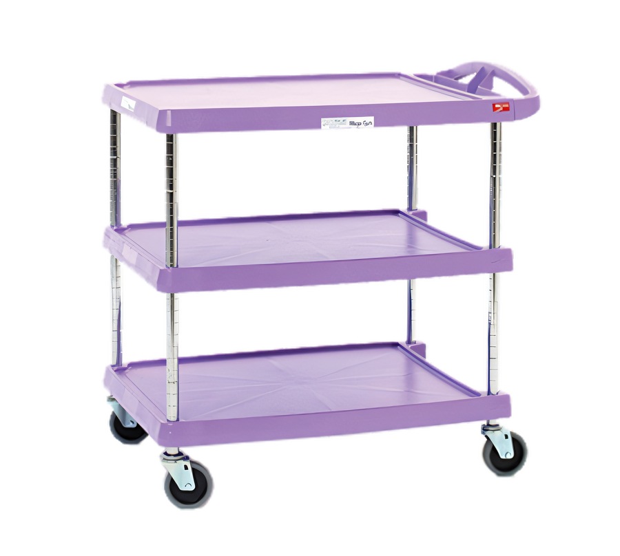 Product image #1 for Metro myCart Series 3-Shelf Purple Polymer Utility Cart, 400 lb Capacity