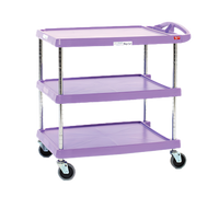 Metro myCart Series 3-Shelf Purple Polymer Utility Cart, 400 lb Capacity