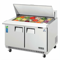 Everest Refrigeration EPBR2 Back-Mount Mega-Top Two-Section Sandwich Prep Table Refrigerator, 47-1/2 Inches, 13 Cu. Ft.