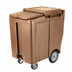 Thumbnail image #2 for Cambro SlidingLid Tall Mobile Ice Caddy with Easy Wheels, 200 lb Capacity, Coffee Beige