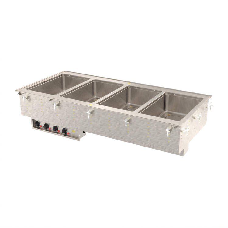 Product image #1 for Vollrath Four-Well Drop-In Hot Food Well with 12 x 20 Individual Pans, Marine Grade Stainless, Infinite Controls, Manifold Drain, 208V