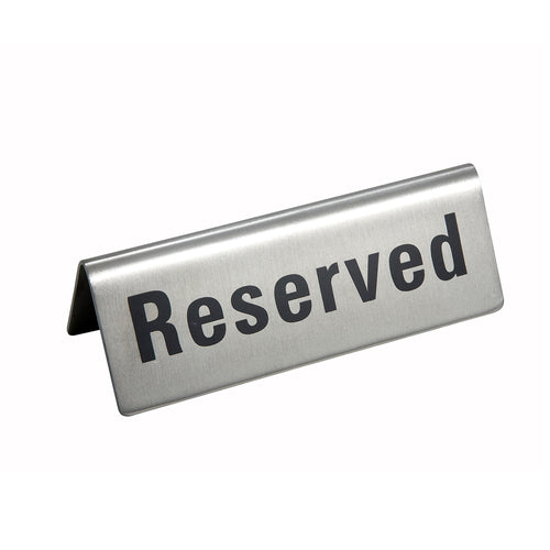 Product image #1 for Winco Stainless Steel Reserved Table Sign, 4-3/4 x 1-3/4 Inch