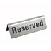 Thumbnail image #1 for Winco Stainless Steel Reserved Table Sign, 4-3/4 x 1-3/4 Inch