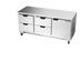 Thumbnail image #1 for Beverage-Air 72-Inch Three-Section Worktop Refrigerator, 4 Drawers, 1 Door, Flat Top