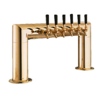 Thumbnail image #1 for Perlick Corporation 4008-6BTF Pass-Thru Glycol-Cooled Countertop Draft Beer Tower, 6 Faucets, Tarnish-Free Brass