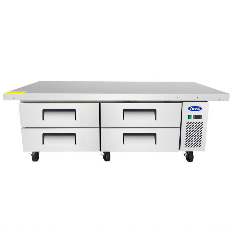 Product image #1 for Atosa 76-Inch Refrigerated Chef Base with Extended Top, 4 Drawers, 12.1 Cu. Ft.