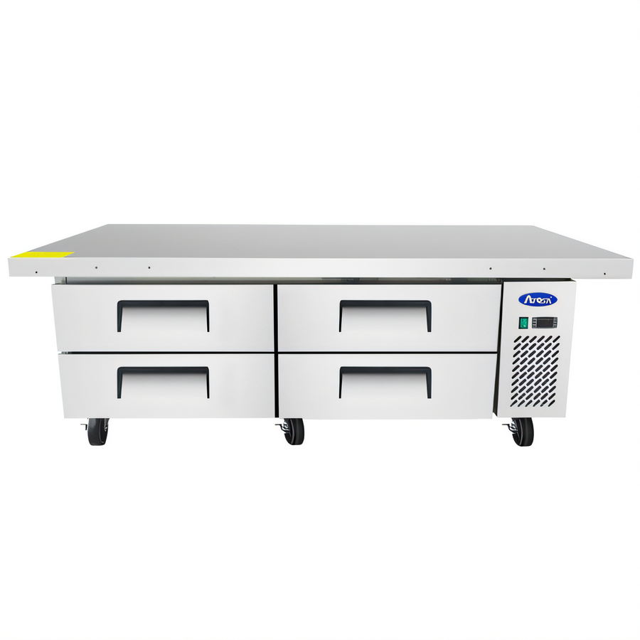 Product image #1 for Atosa 76-Inch Refrigerated Chef Base with Extended Top, 4 Drawers, 12.1 Cu. Ft.