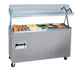 Thumbnail image #1 for Vollrath 2-Series Affordable Portable 3-Well Mobile Hot Food Station with Buffet Breath Guard and Enclosed Base, Walnut Woodgrain, 208-240V