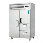 Thumbnail image #1 for Everest Refrigeration ESR2D2 Two-Section Reach-In Refrigerator, Solid Door, Half-Door & Drawers, 48 cu. ft., Stainless Steel