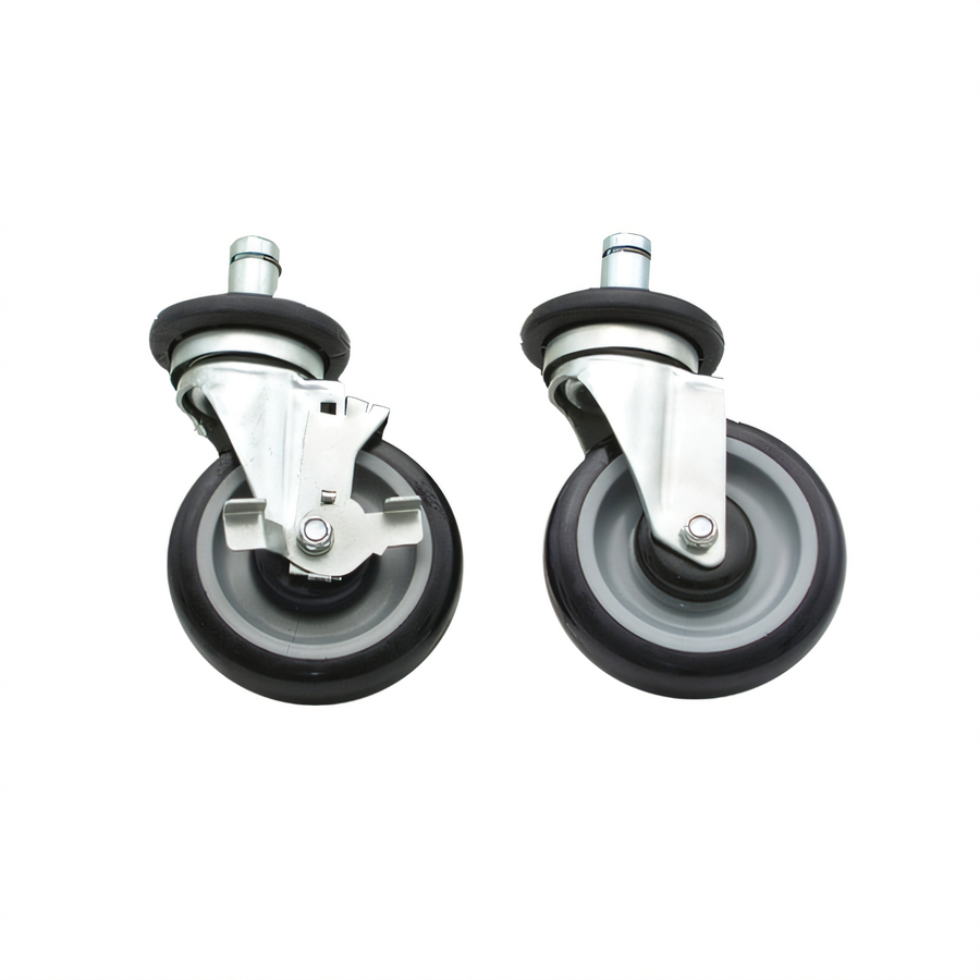 Product image #1 for Advance Tabco Special Value Series 5-Inch Poly Swivel Stem Casters for Wire Shelving, Set of 4, 2 with Brakes