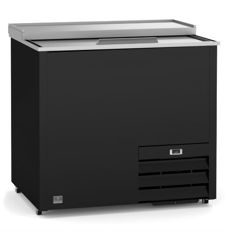 Product image #1 for Kelvinator Commercial 36-Inch Slide-Top Bottle Cooler with Self-Contained Side-Mounted Refrigeration, 10 Cu. Ft.