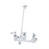 Thumbnail image #1 for T&S Brass B-0665-RGH 8-Inch Wall Mount Service Sink Faucet with Vacuum Breaker Nozzle and Pail Hook, Rough Chrome-Plated