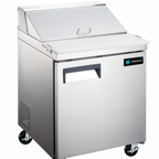 Thumbnail image #1 for Hurakan by Equip.me 29-Inch Two-Door Sandwich Prep Table with Stainless Steel Exterior and 8 1/6-Pan Top