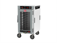 Metro HotBlox Narrow 8-Pan Half-Height Mobile Insulated Holding Cabinet, Clear Door, Analog Controls