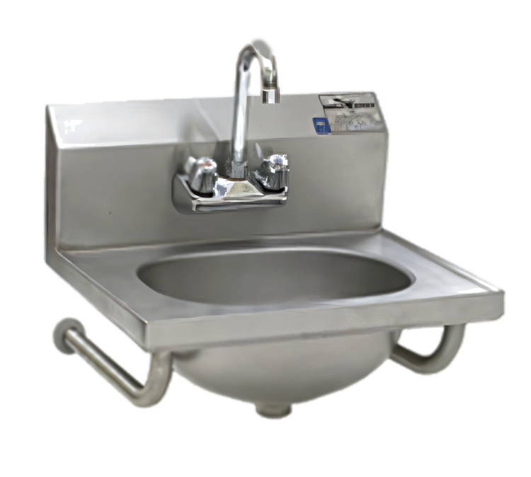 Product image #1 for Eagle Group Wall-Mount Hand Sink with Gooseneck Faucet and Basket Drain, 13-1/2 x 9-3/4 x 6-3/4 Inch Bowl