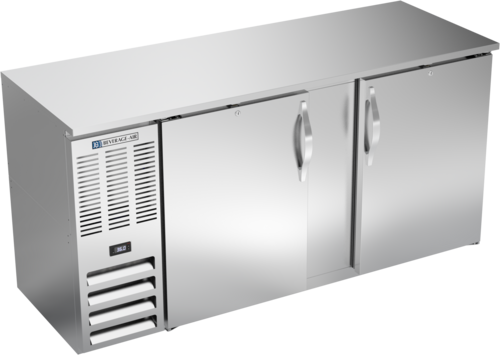 Product image #1 for Beverage-Air 68-Inch Two-Section Shallow-Depth Back Bar Refrigerator with Solid Doors