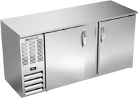 Beverage-Air 68-Inch Two-Section Shallow-Depth Back Bar Refrigerator with Solid Doors