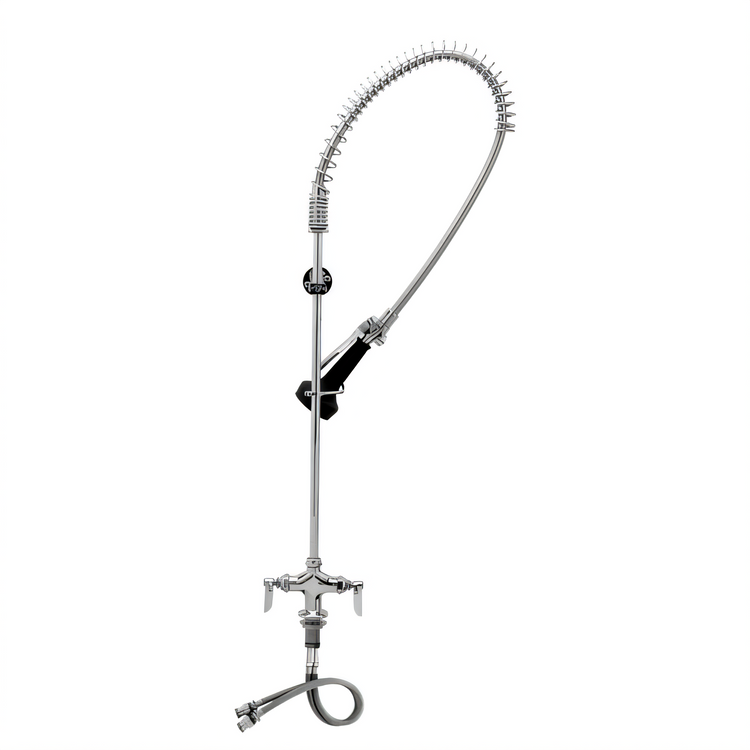 Product image #1 for T&S Brass EasyInstall Single-Hole Deck-Mount Pre-Rinse Unit with 44-Inch Hose and 0.65 GPM Spray Valve