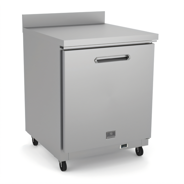 Product image #1 for Kelvinator Commercial 27-Inch One-Door Work Top Freezer with Backsplash, 6.5 Cu. Ft., Self-Contained Rear-Bottom Mounted Refrigeration