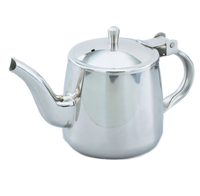 Vollrath 46310 Traditional Gooseneck Teapot, 10 oz., Mirror-Finished Stainless Steel with Hinged Cover