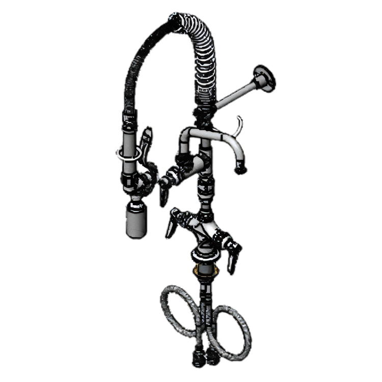 Product image #1 for Single-Hole Deck-Mount Mini Pre-Rinse Unit with Low-Flow Spray Valve, 6-Inch Add-On Faucet Nozzle, and Vacuum Breaker
