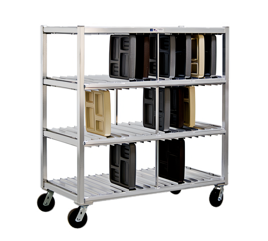 Product image #1 for New Age Mobile Aluminum Tray Drying Rack, 3 Levels, 120-Tray Capacity