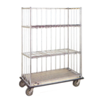 Thumbnail image #1 for Metro Super Erecta CLTS2448C Convertible Linen Truck, 3-Sided Top Frame, 70"H x 48"W x 24"D, Chrome Open Wire