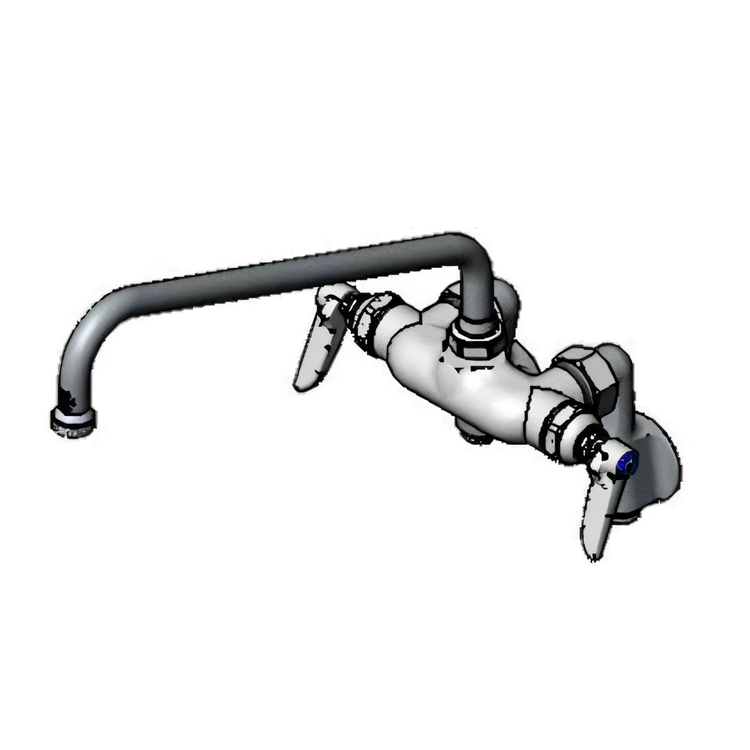 Product image #1 for T&S Brass B-0241 Wall-Mount Double Pantry Mixing Faucet with 12-Inch Swing Nozzle