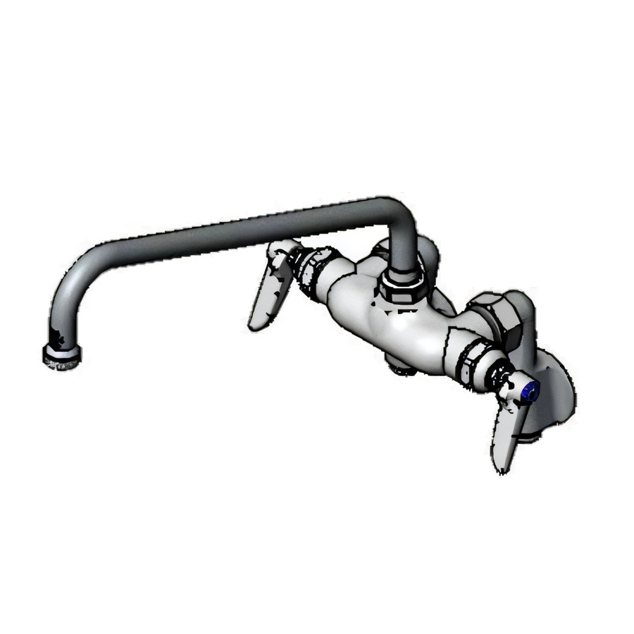 Product image #1 for T&S Brass B-0241 Wall-Mount Double Pantry Mixing Faucet with 12-Inch Swing Nozzle