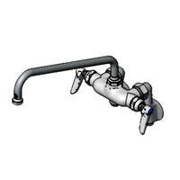 T&S Brass B-0241 Wall-Mount Double Pantry Mixing Faucet with 12-Inch Swing Nozzle