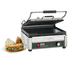 Thumbnail image #1 for Waring WDG250 Commercial Dual-Surface Electric Countertop Panini Grill with Ribbed Top and Flat Bottom Cast Iron Plates