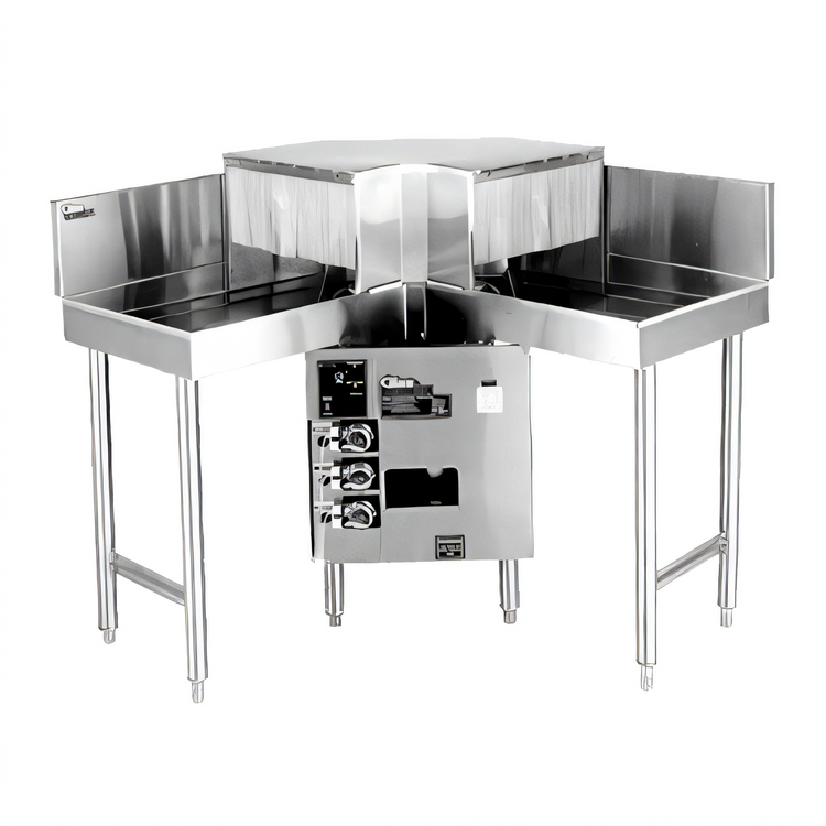 Product image #1 for Glastender GT-18+2-IC Inside Corner Pass-Thru Glasswasher Station with Dual Drain Tables