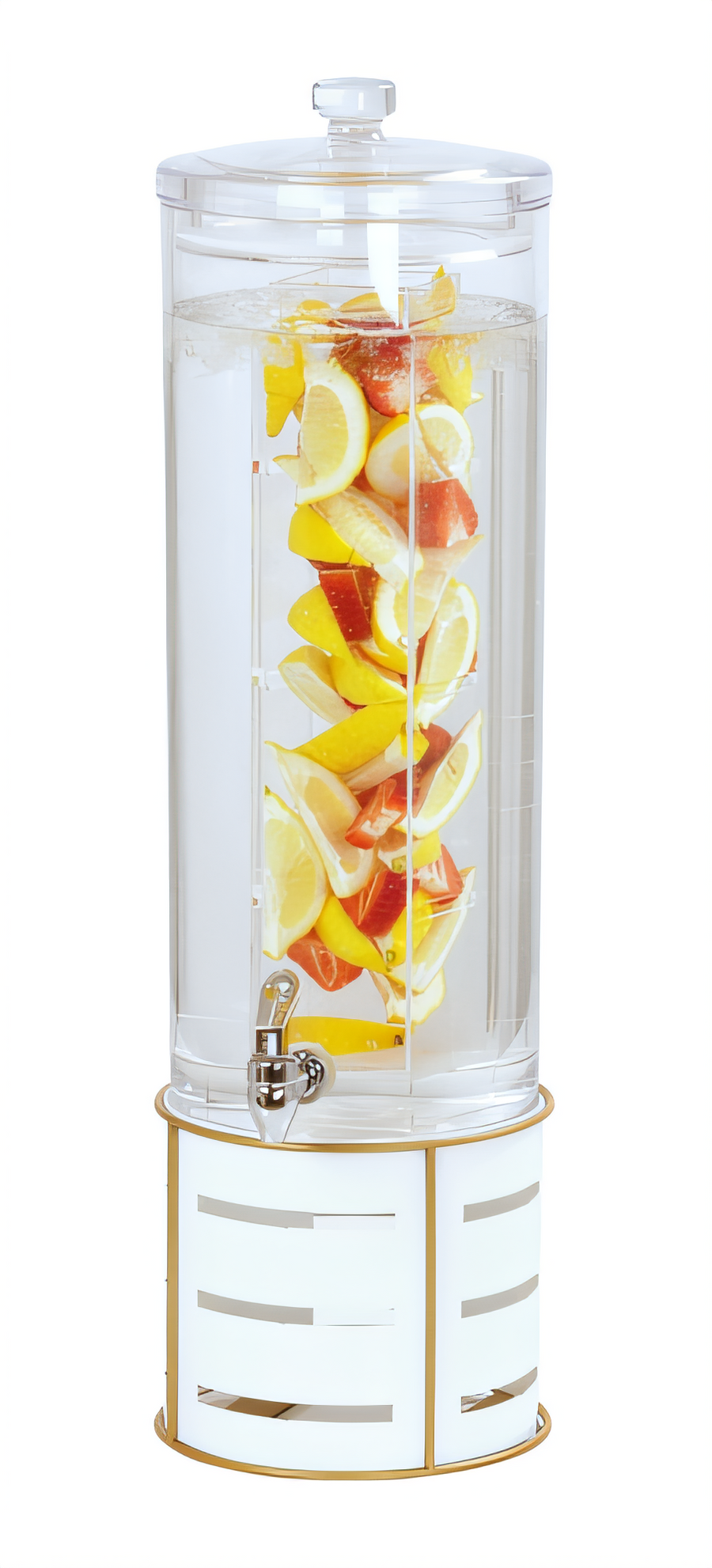 Product image #1 for Empire Single Round Beverage Dispenser with Infusion Chamber, White, 10-1/2 Inch Diameter x 24 Inch High