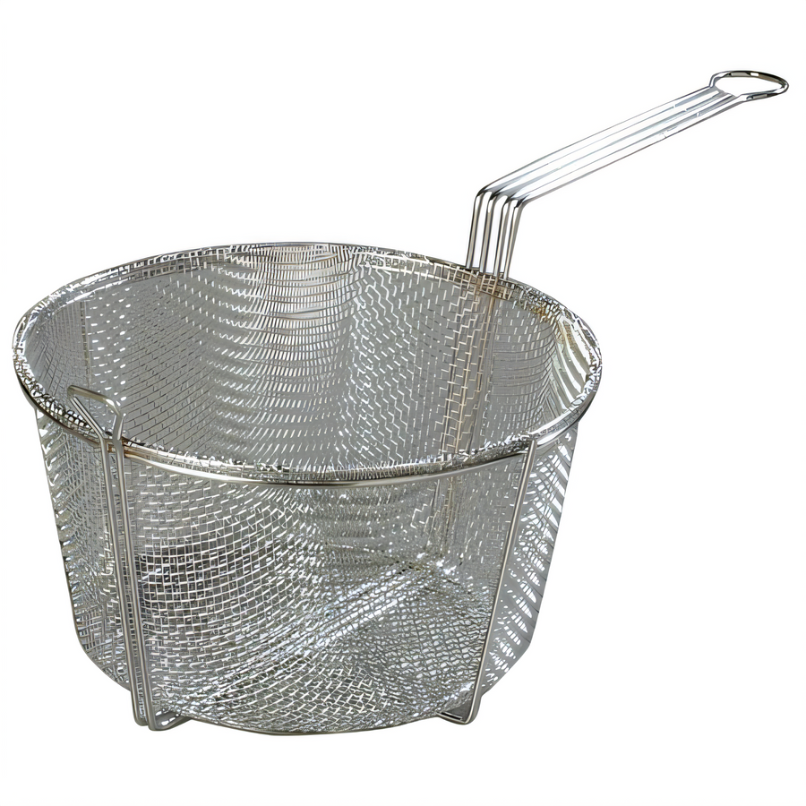Product image #1 for Carlisle 9.75-Inch Round Chrome-Plated Mesh Fryer Basket with Front Drain Hook