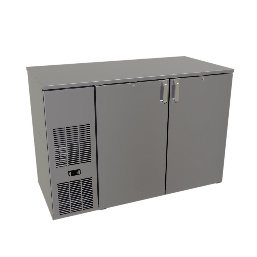 Product image #1 for Glastender CP1FB52 Pass-Thru Back Bar Cooler, 52-Inch, Two-Section, Front-Serviced, Self-Contained