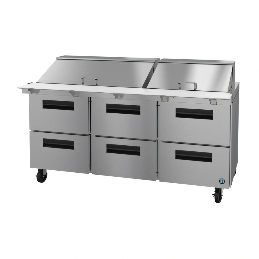 Product image #1 for Hoshizaki Steelheart 72-Inch Three-Section Mega Top Prep Refrigerator with 6 Drawers