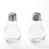 Thumbnail image #1 for Lightbulb Glass Salt & Pepper Shaker Set, 4 oz., Clear with Stainless Steel Tops