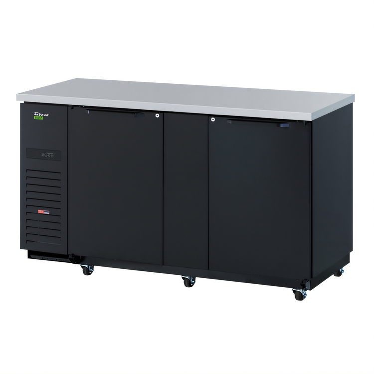 Product image #1 for Turbo Air Super Deluxe 2-Section Back Bar Cooler with Solid Doors, 69 Inch, 23 Cu. Ft.